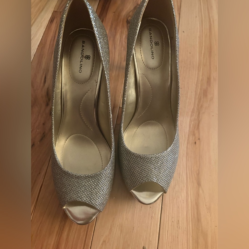 Bandolino Women's Glitter Peep-Toe Pumps